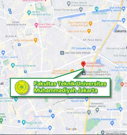 Lokasi dan Peta (Google Map) Magister Teknik Kimia Fakultas Teknik UMJ Afternoon Evening Classes Program Unkris Nomor